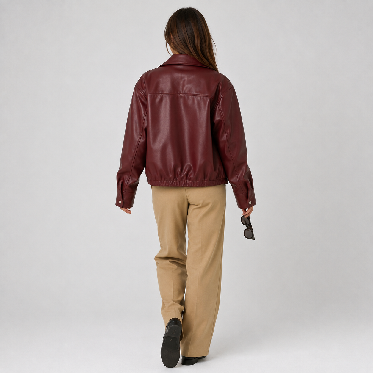 Montviro | Women's Faux Leather Jacket Zip Front Timeless Chic Style