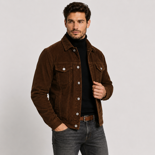 Montviro | Men’s Corduroy Shirt Jacket Button-Up Vintage Workwear
