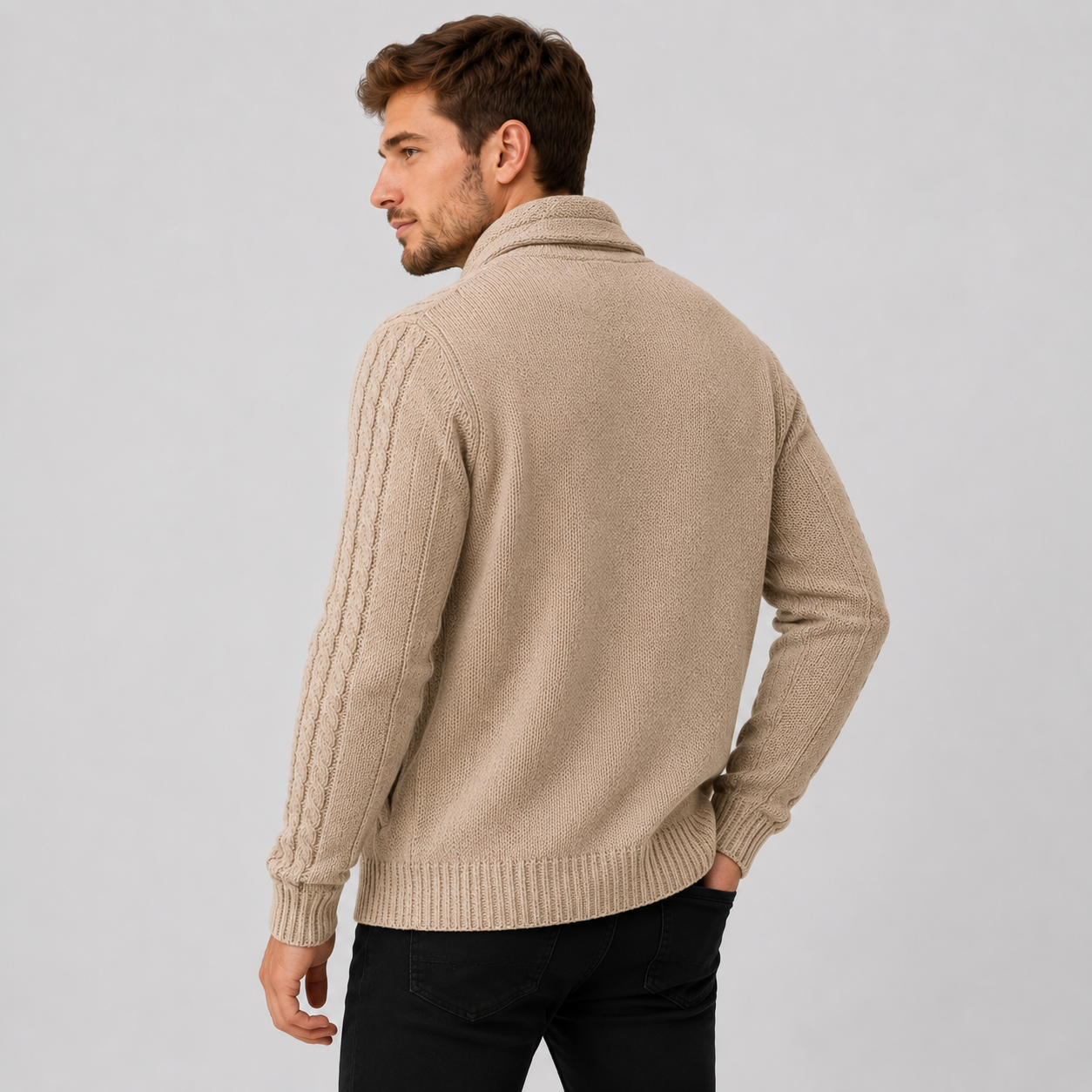 Montviro | Men's Cable Knit Cardigan – Warm Button Front Winter Sweater