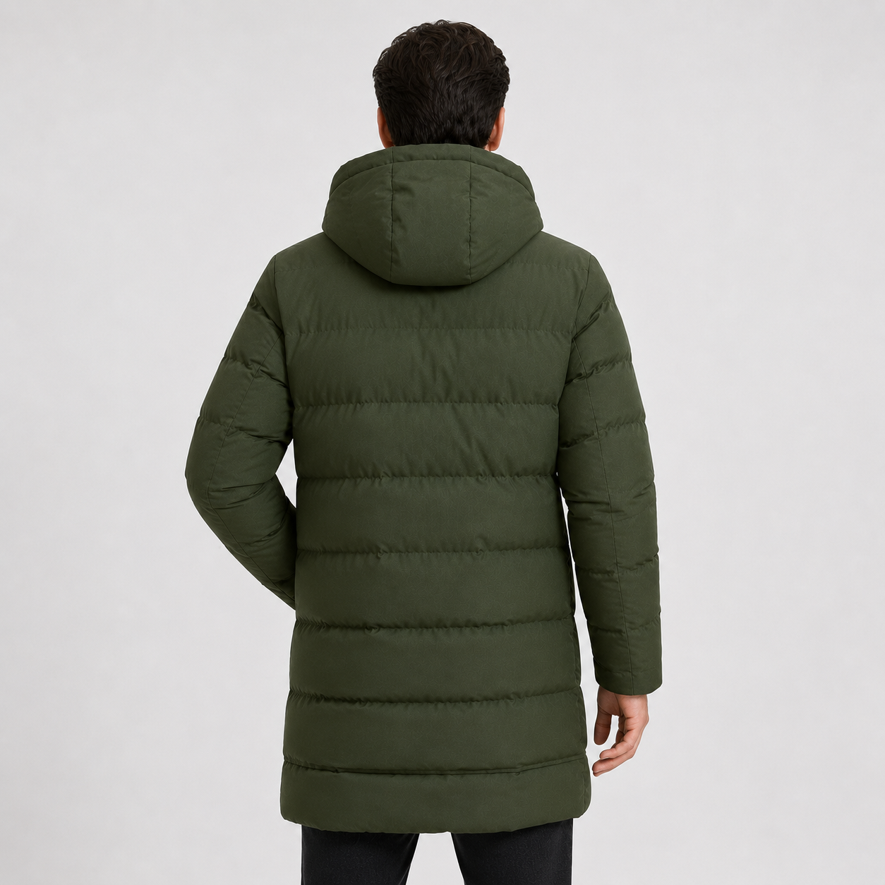 Montviro | Men's Black Puffer Jacket Hooded Warm Winter Coat