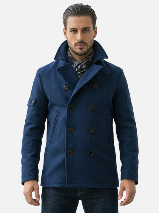 Montviro | Men’s Structured Overcoat – Classic Nautical Elegance