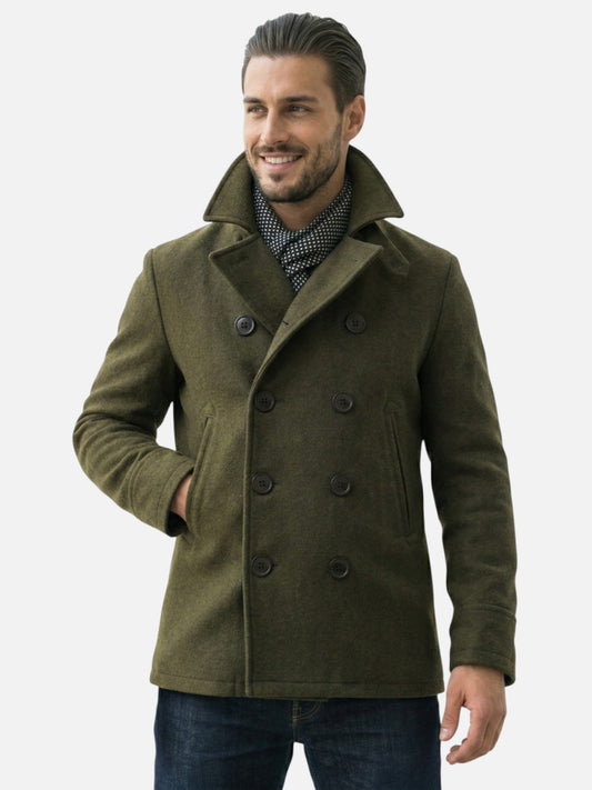 Montviro | Men’s Structured Overcoat – Classic Nautical Elegance