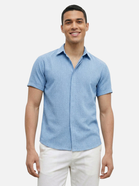 Montviro | Men’s Short Sleeve Shirt – Linen Blend Elegance