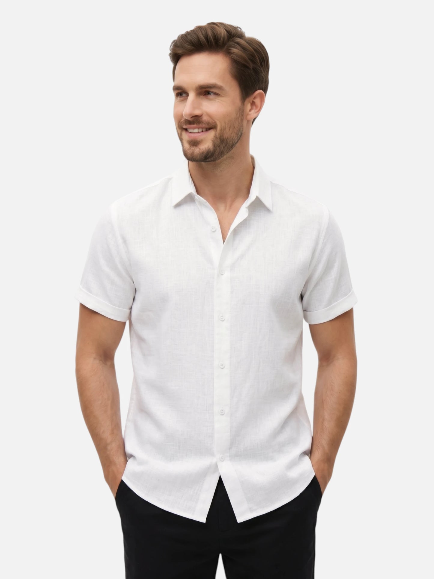 Montviro | Men’s Short Sleeve Shirt – Breathable Linen Style