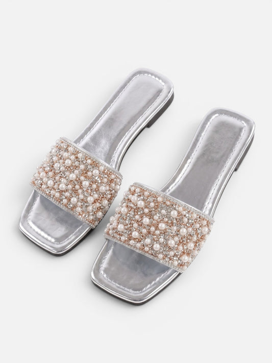 Montviro | Women’s Crystal Flat Sandals – Comfortable Beach Style