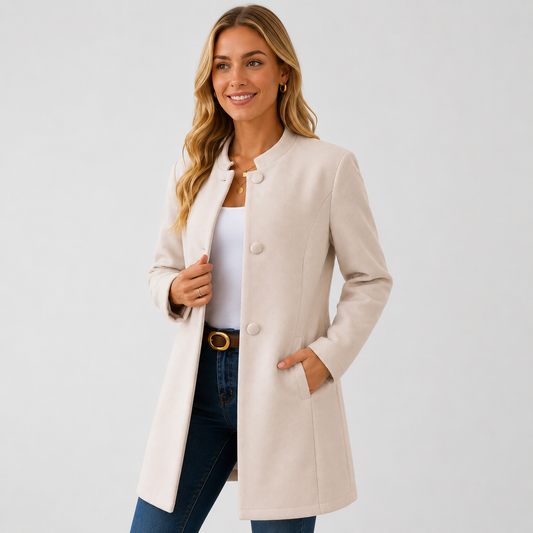 Montviro | Women's Stand Collar Jacket - Button-Up Fall Winter Style