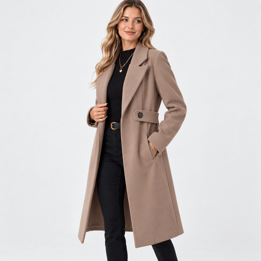 Montviro | Women's Belted Trench Coat - Long Elegant Outerwear