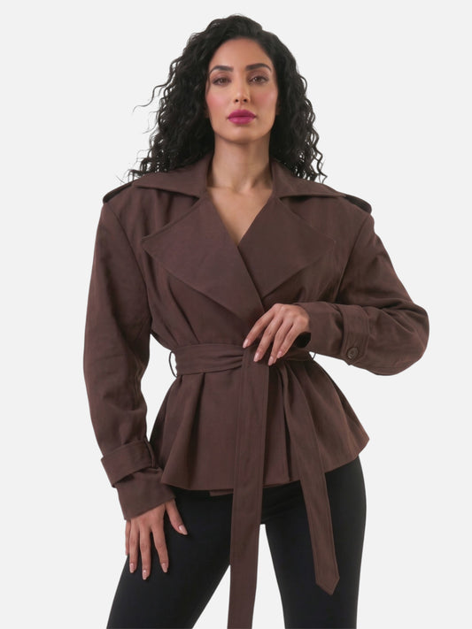 Montviro | Women’s Cropped Trench Coat – Contemporary Commuter Style