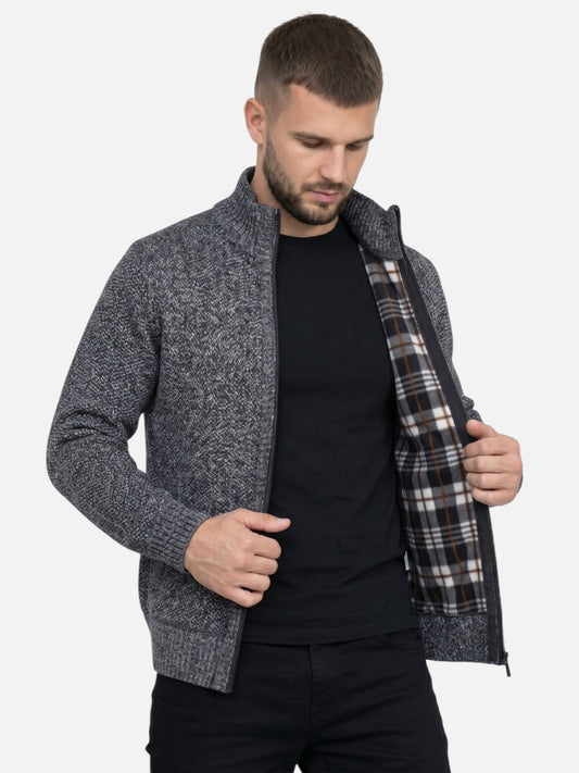 Montviro | Men's Fleece-Lined Zip Cardigan – Winter Comfort