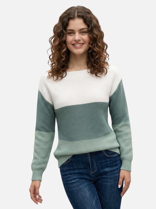 Montviro | Women’s Colour-Blocked Drop-Shoulder Knit Sweater