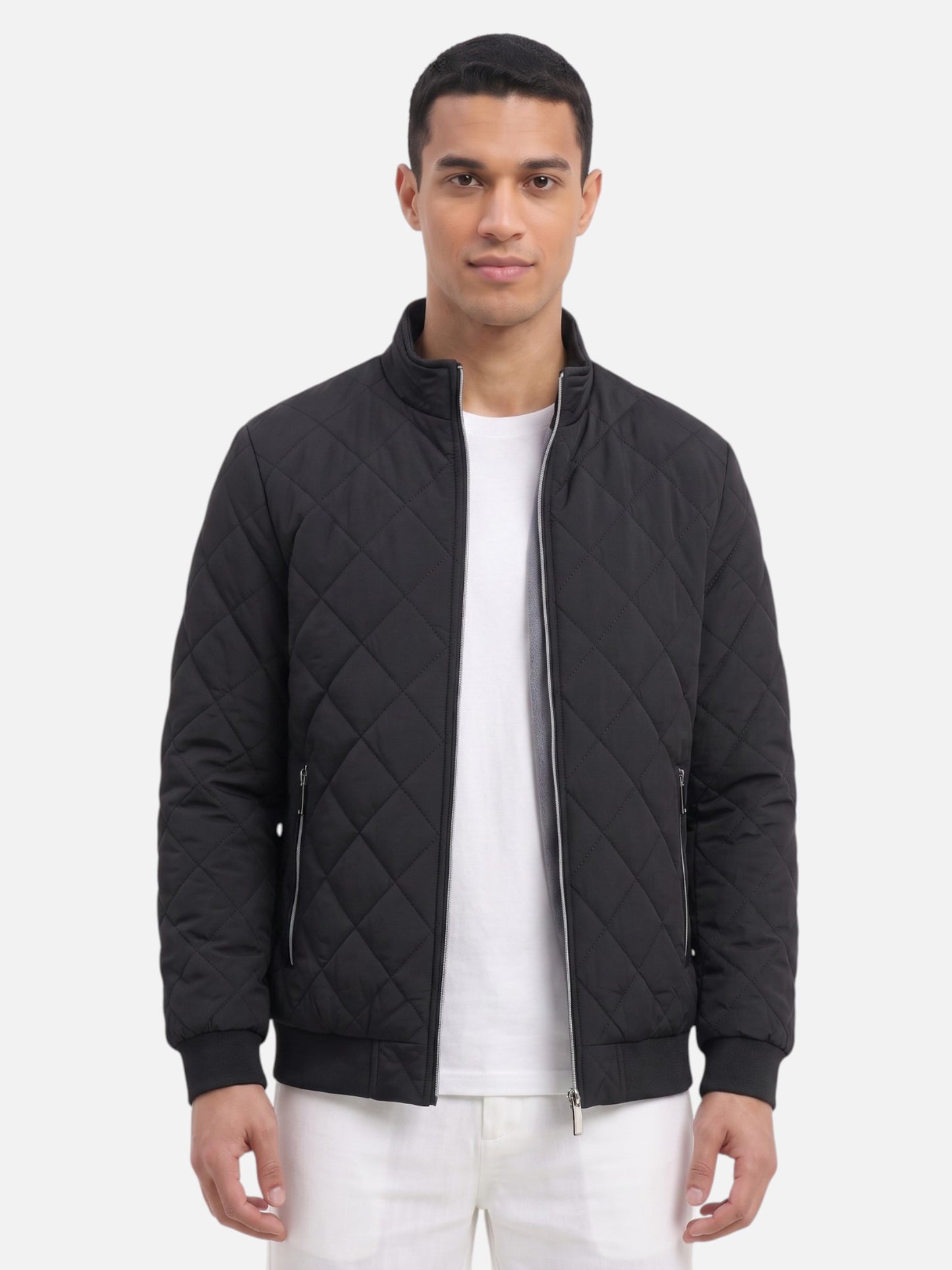 Montviro | Men's Diamond-Pattern Fleece-Lined Bomber Jacket