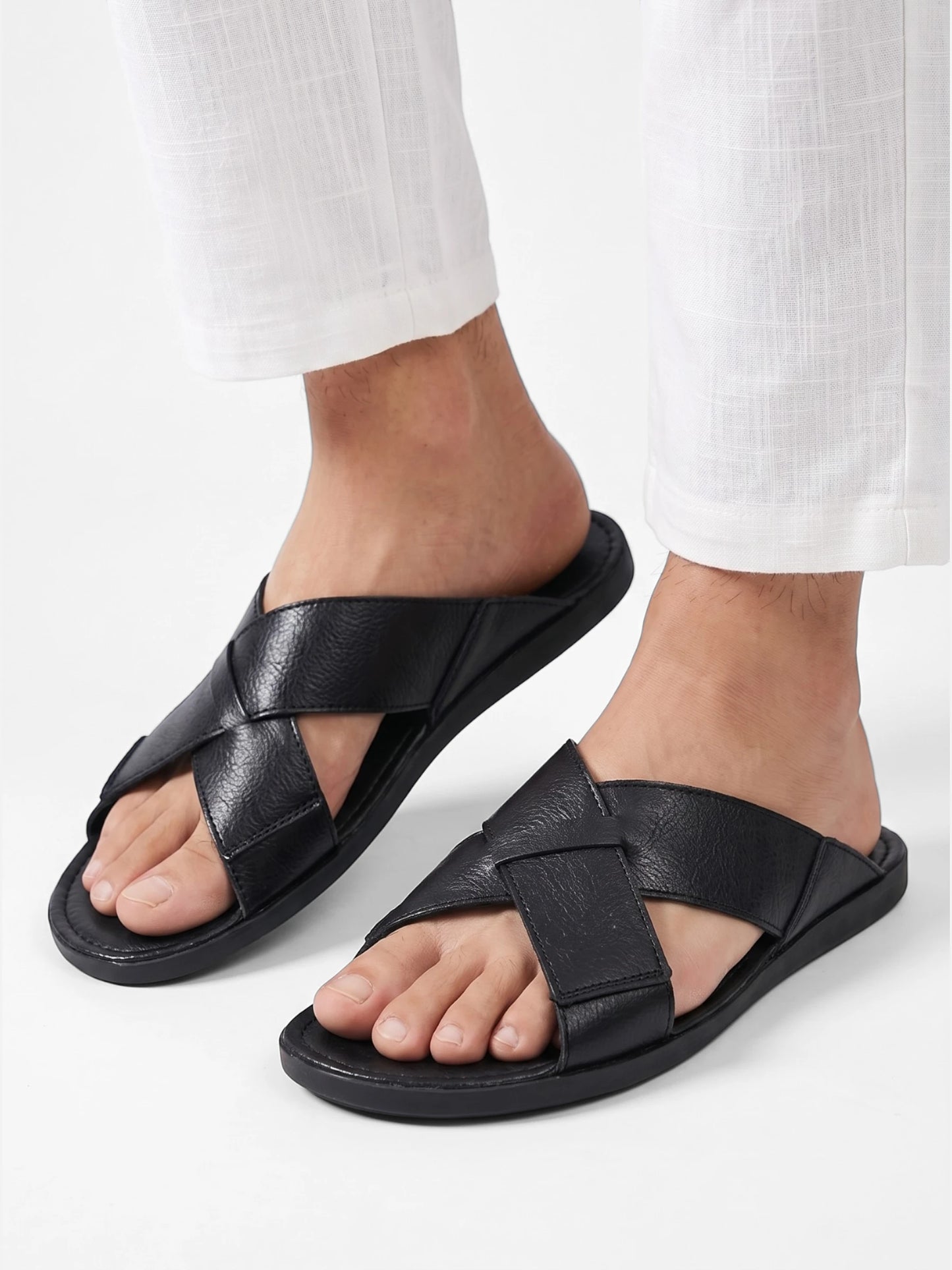 Montviro | Men’s Roman Sandals – Faux Leather Casual Style