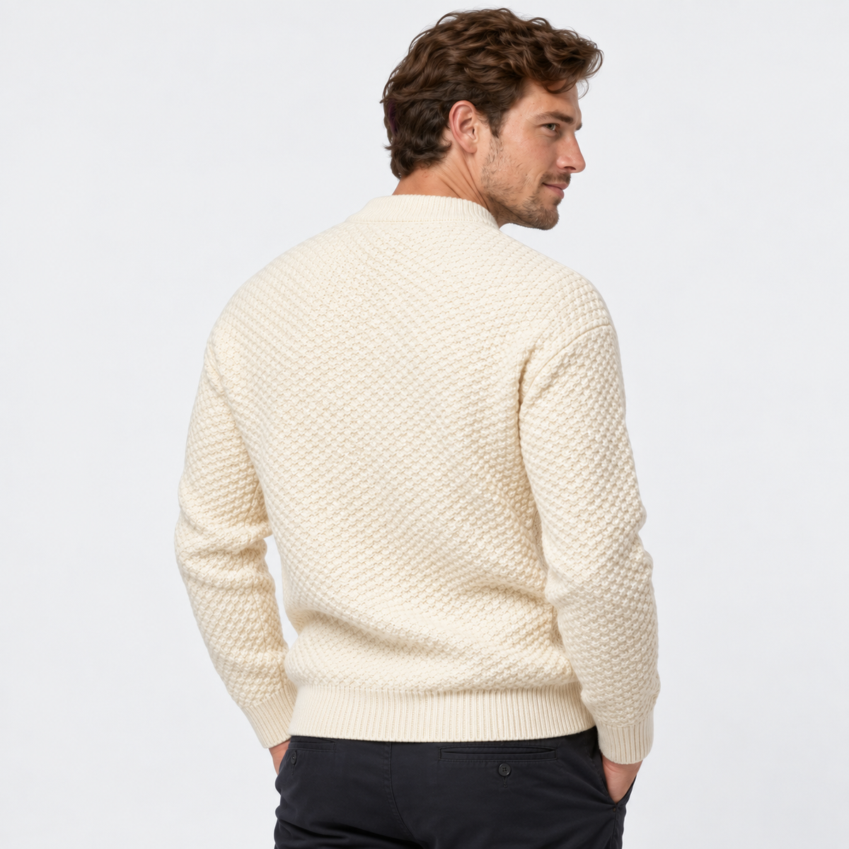Montviro | Men's Crew Neck Sweater - Jacquard Knit Fall Winter