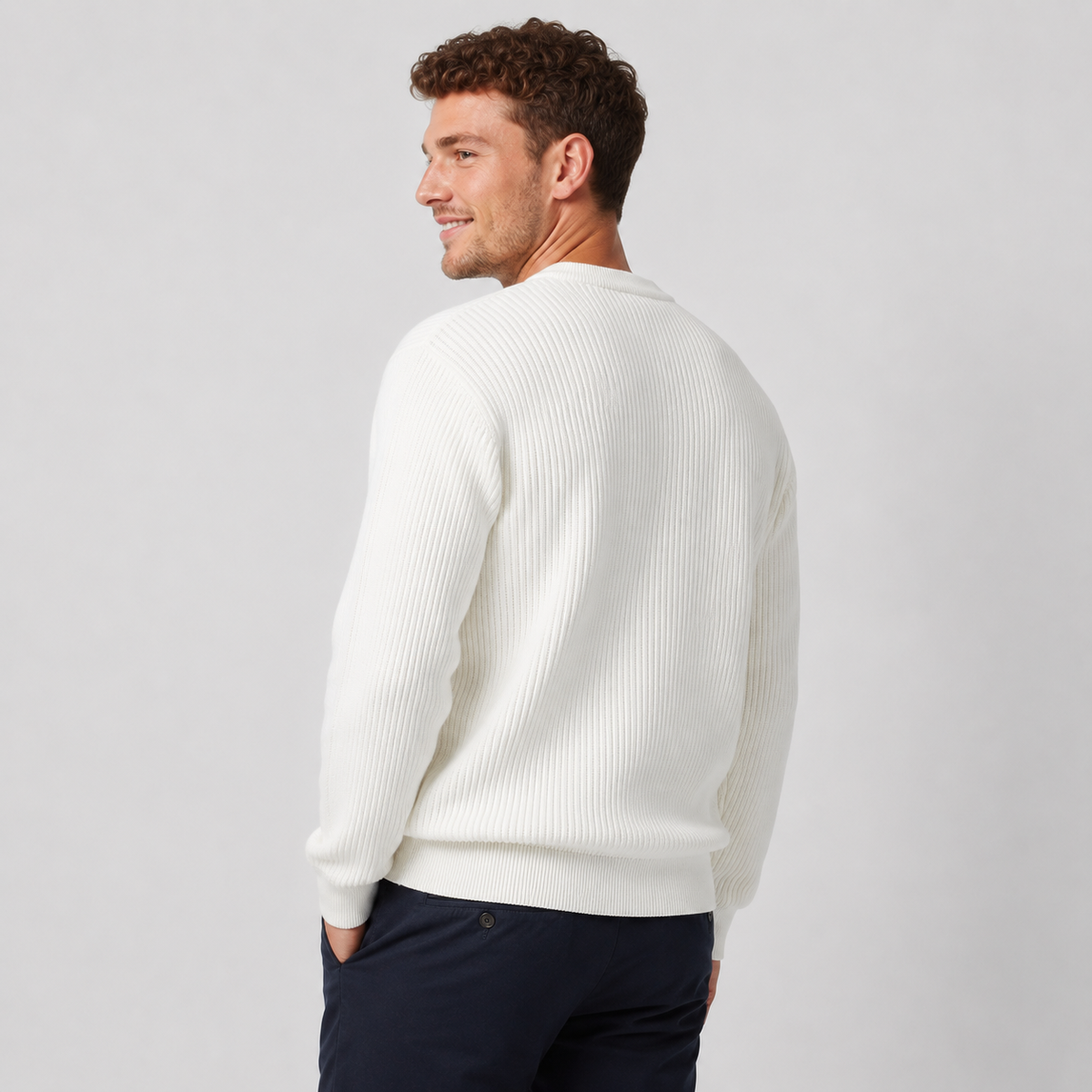 Montviro | Men's Crew Neck Sweater - Loose Fit Knit Pullover