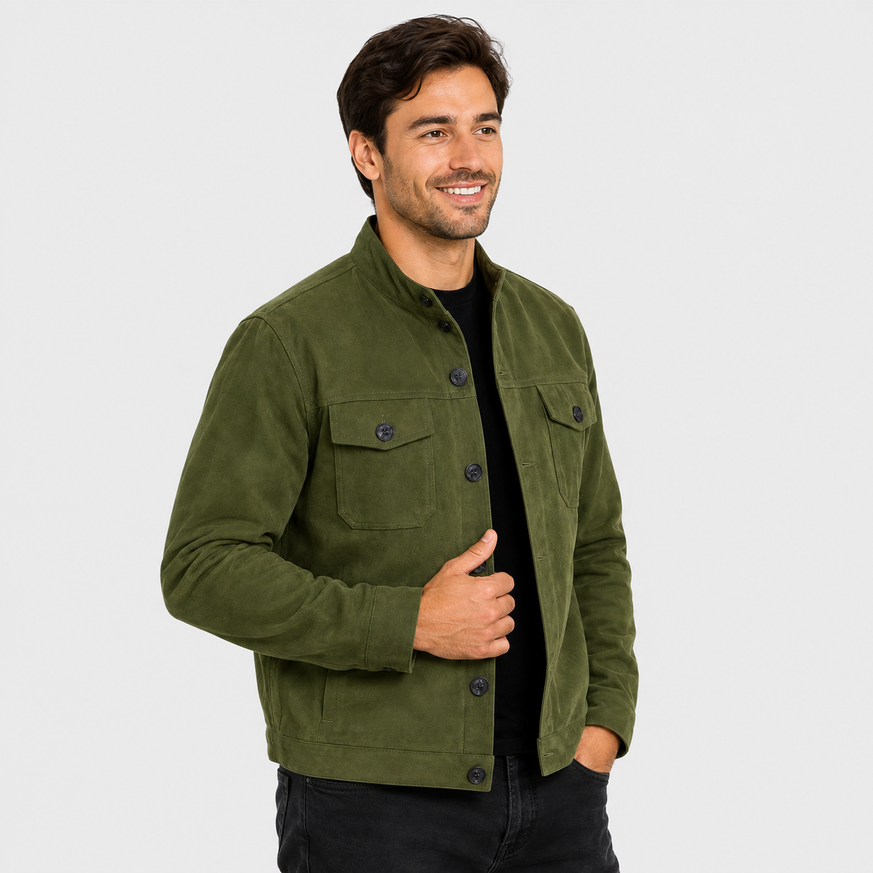 Montviro | Men's Casual Jacket Stand Collar Button Front