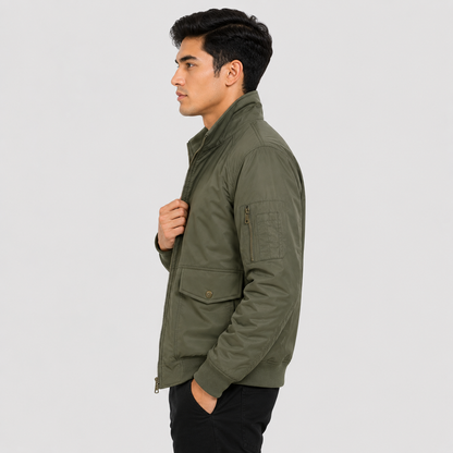 Montviro | Men's Bomber Jacket – Thickened Woven Fabric, Regular Fit