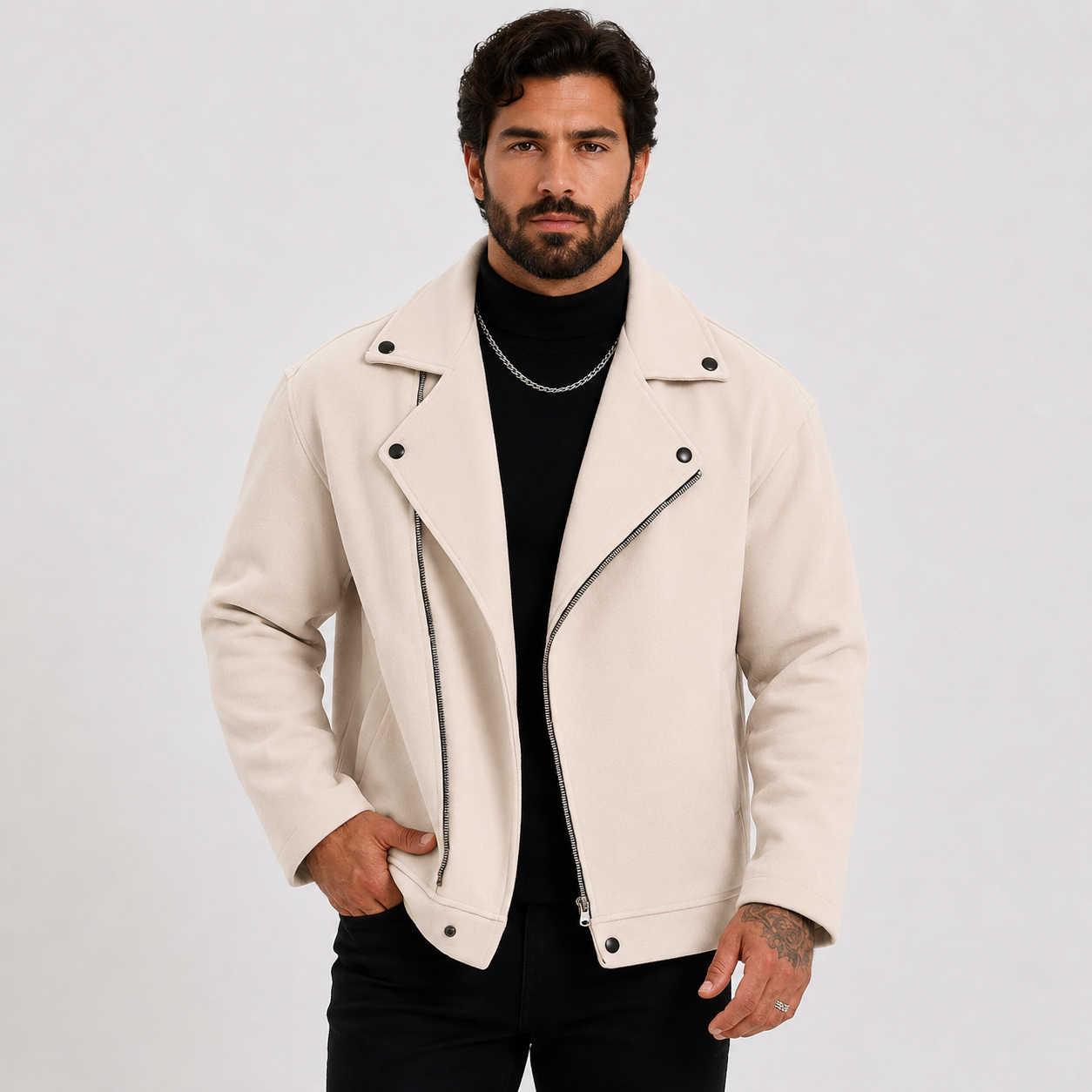 Montviro | Men’s Fleece Jacket Lapel Collar Regular Fit Casual
