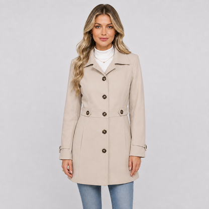 Montviro | Women’s Tweed Coat – Double Breasted Fall Winter Jacket