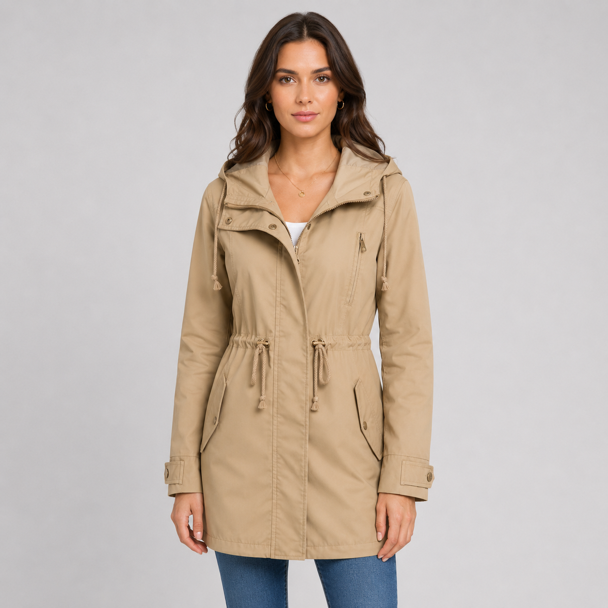 Montviro | Women’s Lightweight Hooded Windbreaker – Cotton Blend Jacket