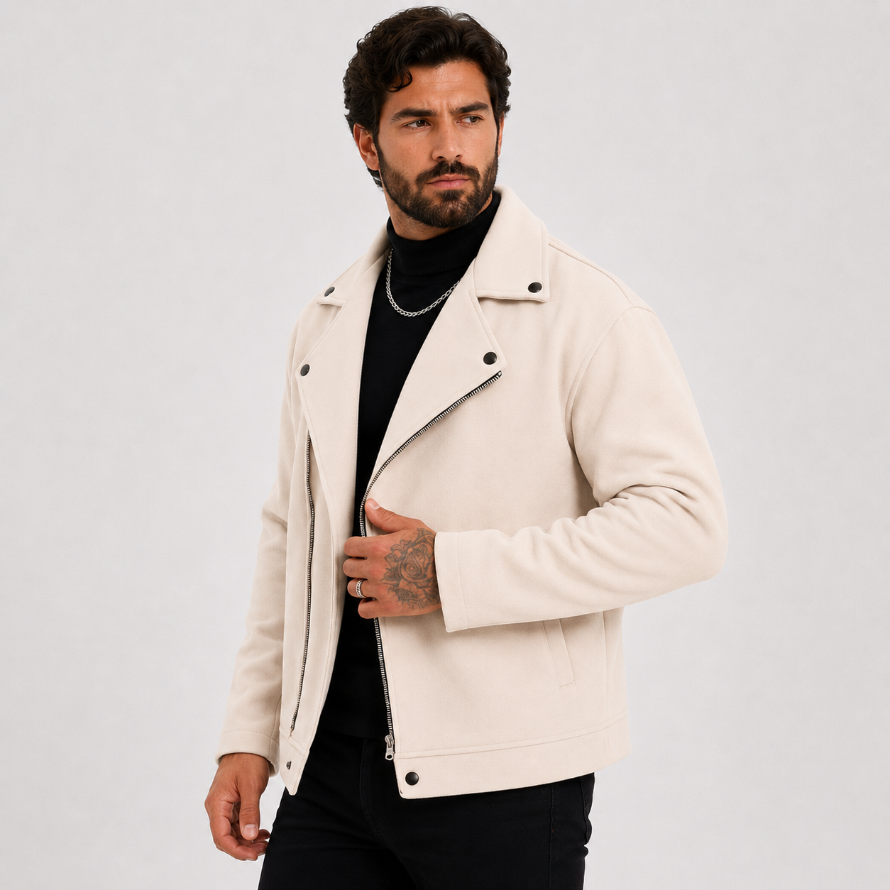 Montviro | Men’s Fleece Jacket Lapel Collar Regular Fit Casual
