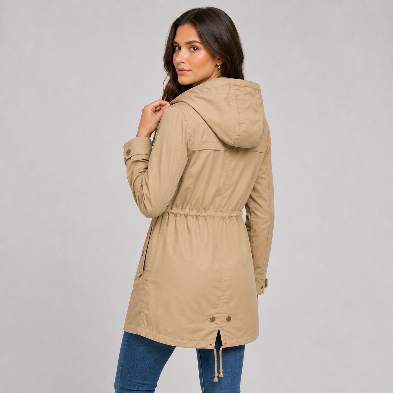 Montviro | Women’s Lightweight Hooded Windbreaker – Cotton Blend Jacket