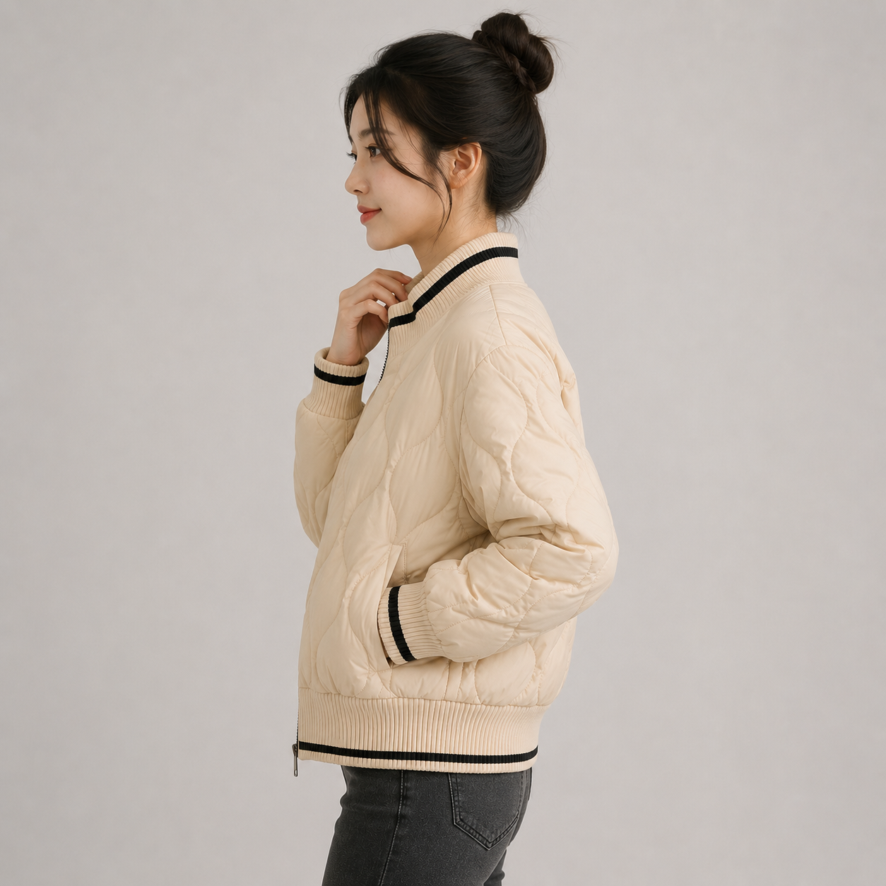 Montviro | Women’s Warm Padded Winter Coat Elegant Color Block Jacket