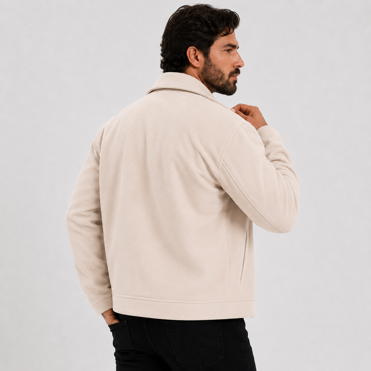 Montviro | Men’s Fleece Jacket Lapel Collar Regular Fit Casual