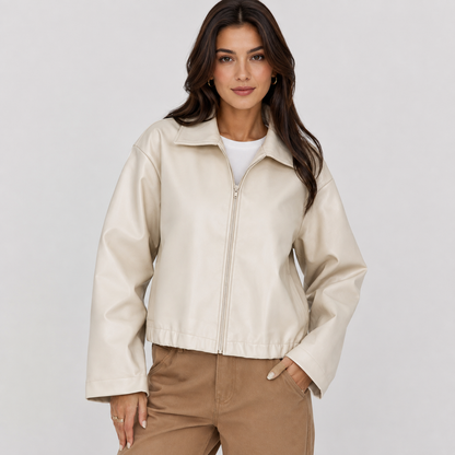Montviro | Women's Lapel Zipper Jacket – Classic Fall & Autumn Style