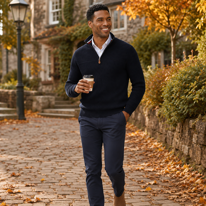 Montviro | Men’s Half Zip Sweater Viscose Knit Regular Fit