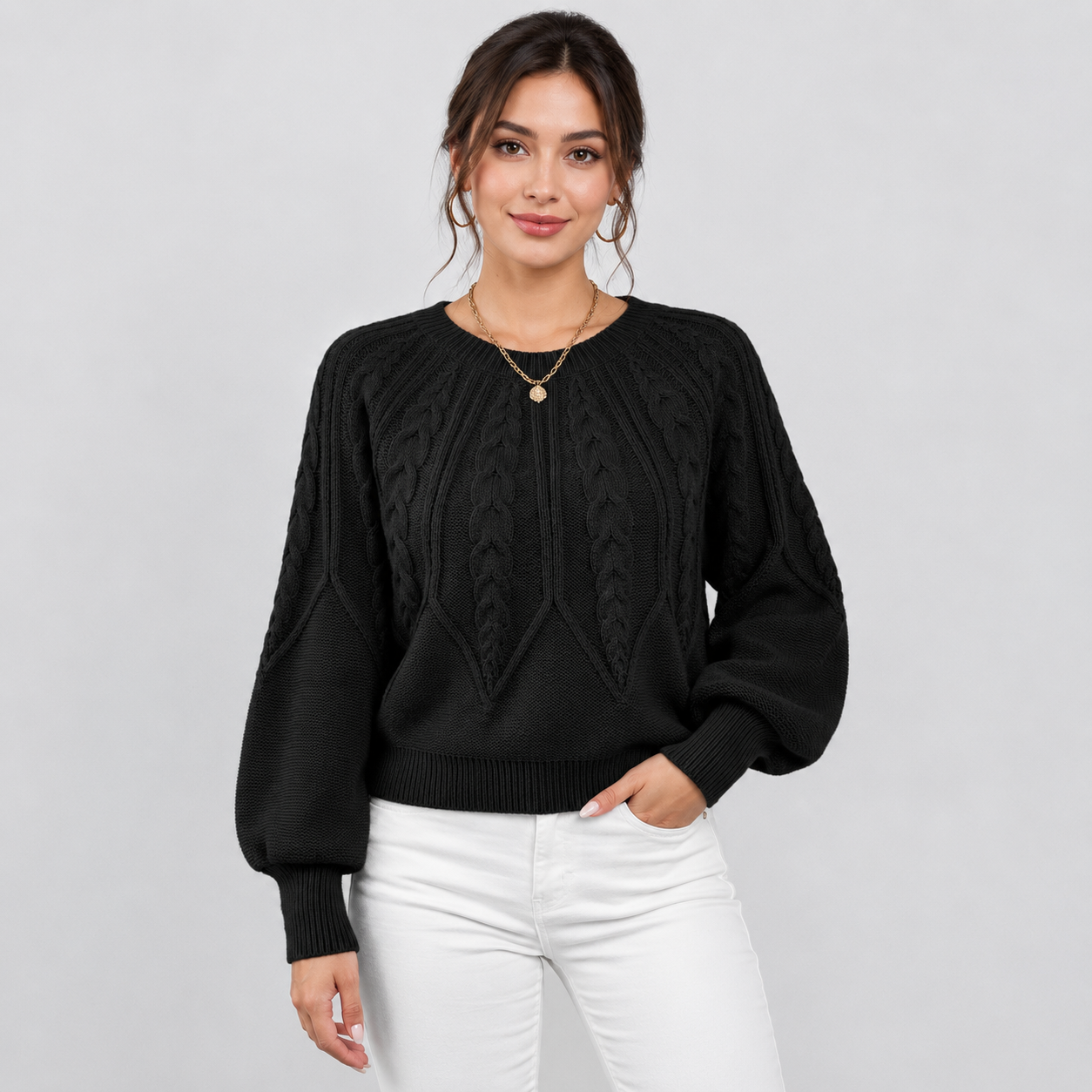 Montviro | Women's Plus Size Sweater – High Stretch Knit Fall Winter Pullover