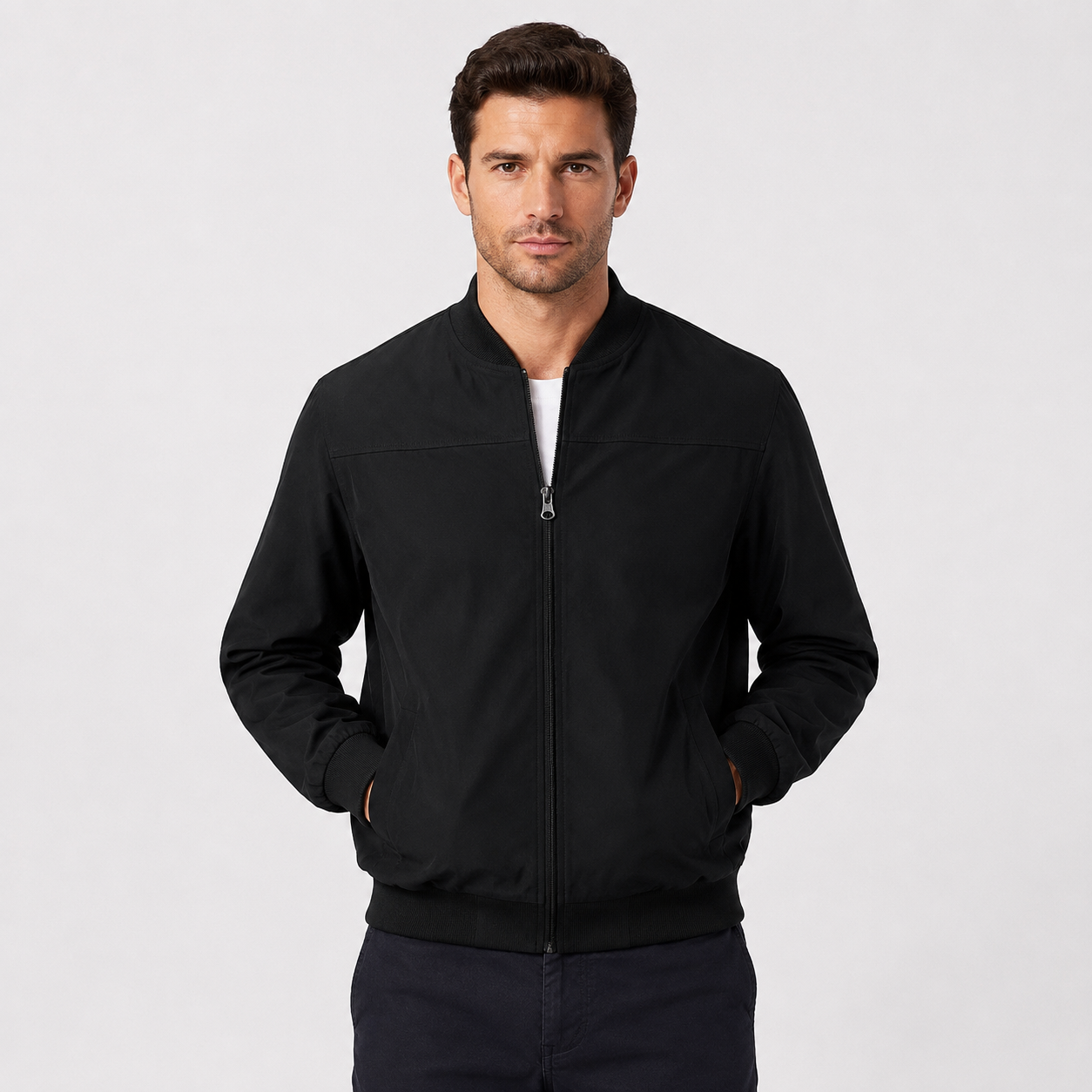 Montviro | Men's Jacket Stand Collar Regular Fit Zip-Up Casual