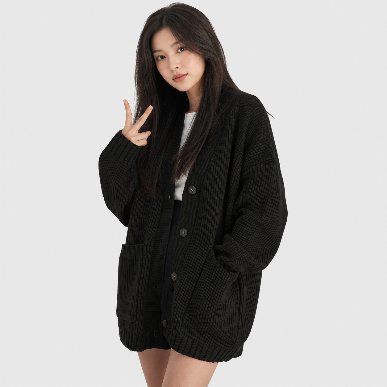Montviro | Women’s Cardigan V-Neck Knit Single Button Classic Fit