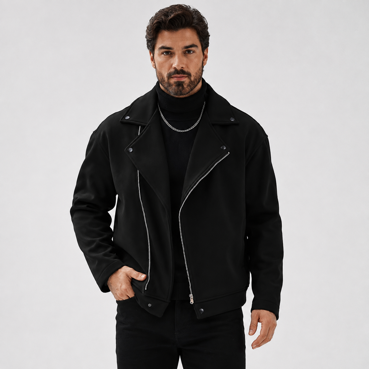 Montviro | Men’s Fleece Jacket Lapel Collar Regular Fit Casual