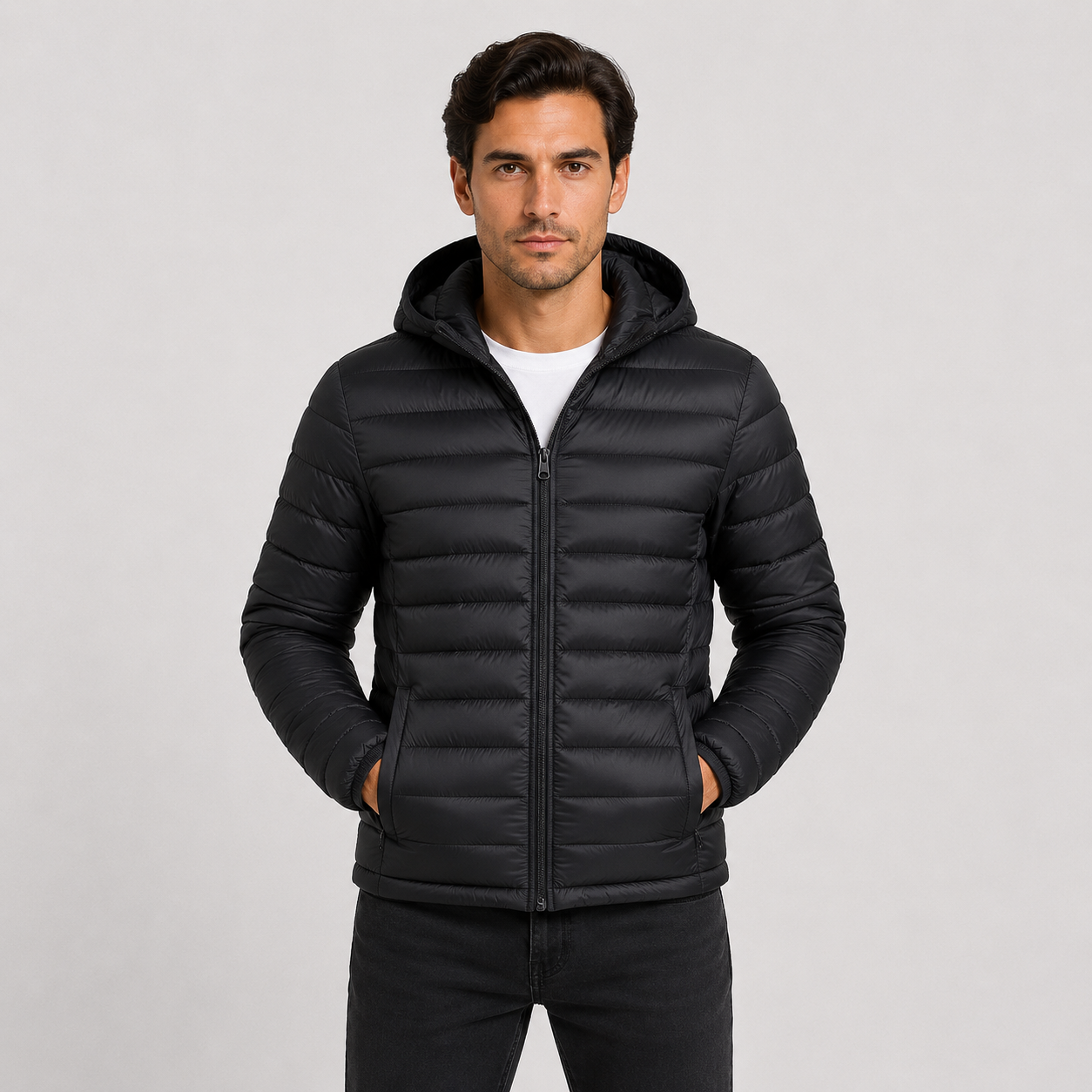 Montviro | Men's Quilted Hooded Jacket - Warm Winter Full Zip