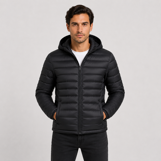 Montviro | Men's Quilted Hooded Jacket - Warm Winter Full Zip