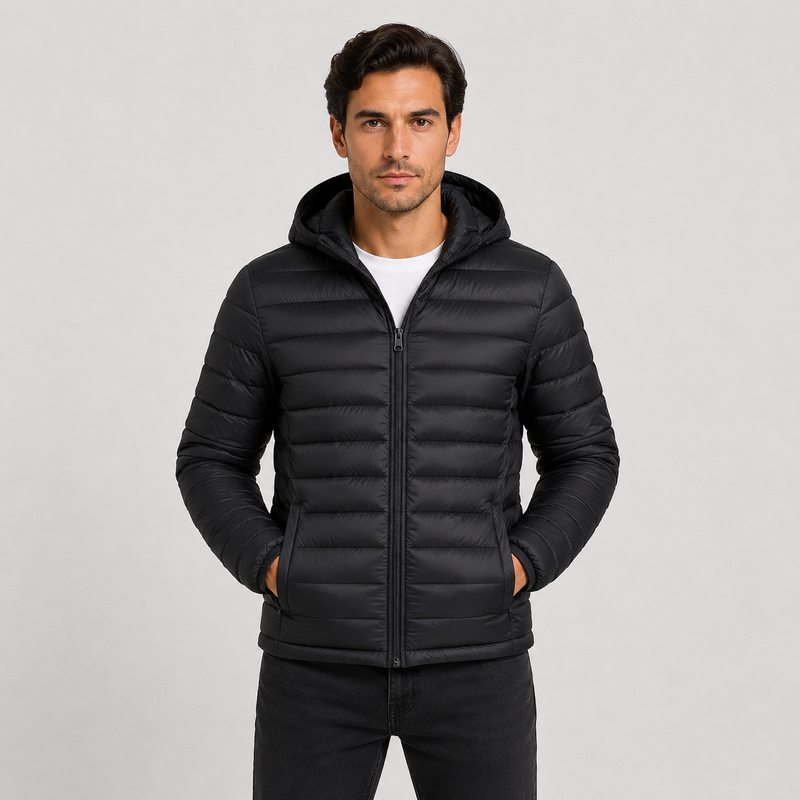 Montviro | Men's Quilted Hooded Jacket - Warm Winter Full Zip