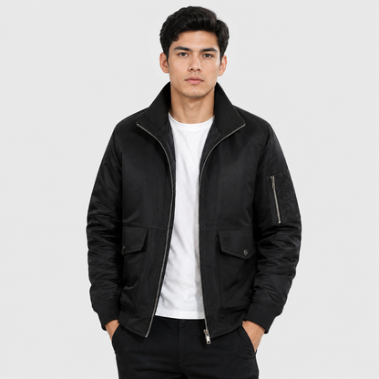 Montviro | Men's Bomber Jacket – Thickened Woven Fabric, Regular Fit
