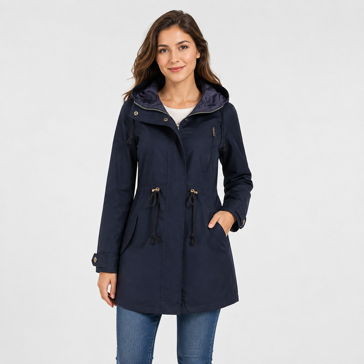 Montviro | Women’s Lightweight Hooded Windbreaker – Cotton Blend Jacket