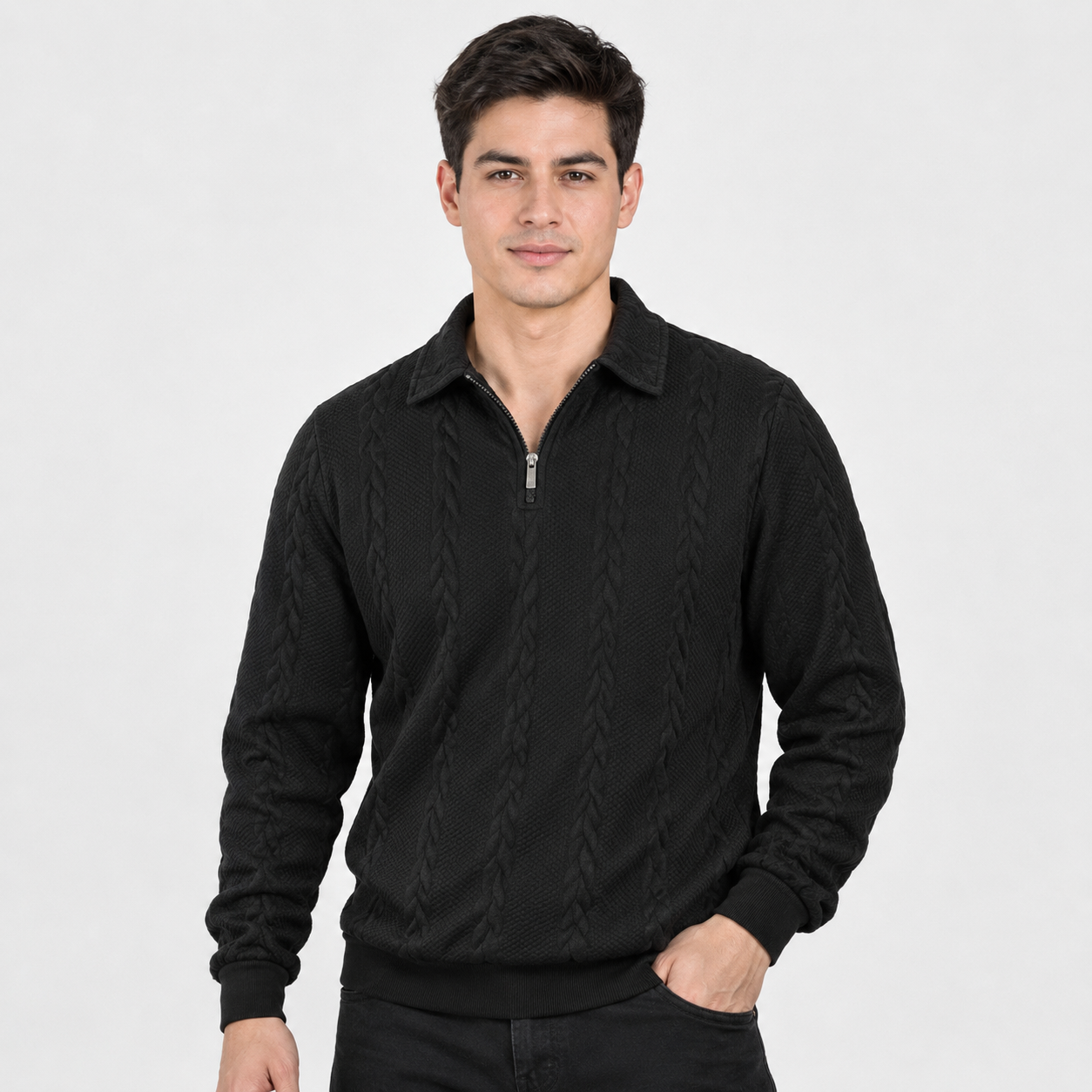 Montviro | Men's Quarter-Zip Sweater – Knit Pullover for Fall & Winter