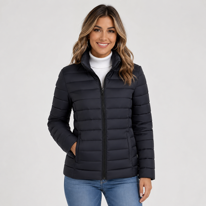 Montviro | Women's Lightweight Puffer Jacket - Warm High Neck Zip Front