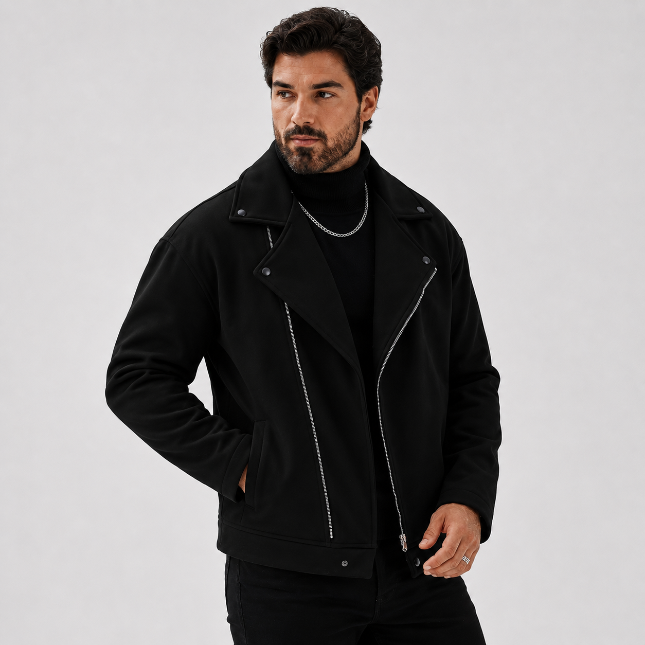 Montviro | Men’s Fleece Jacket Lapel Collar Regular Fit Casual