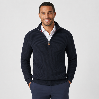 Montviro | Men’s Half Zip Sweater Viscose Knit Regular Fit