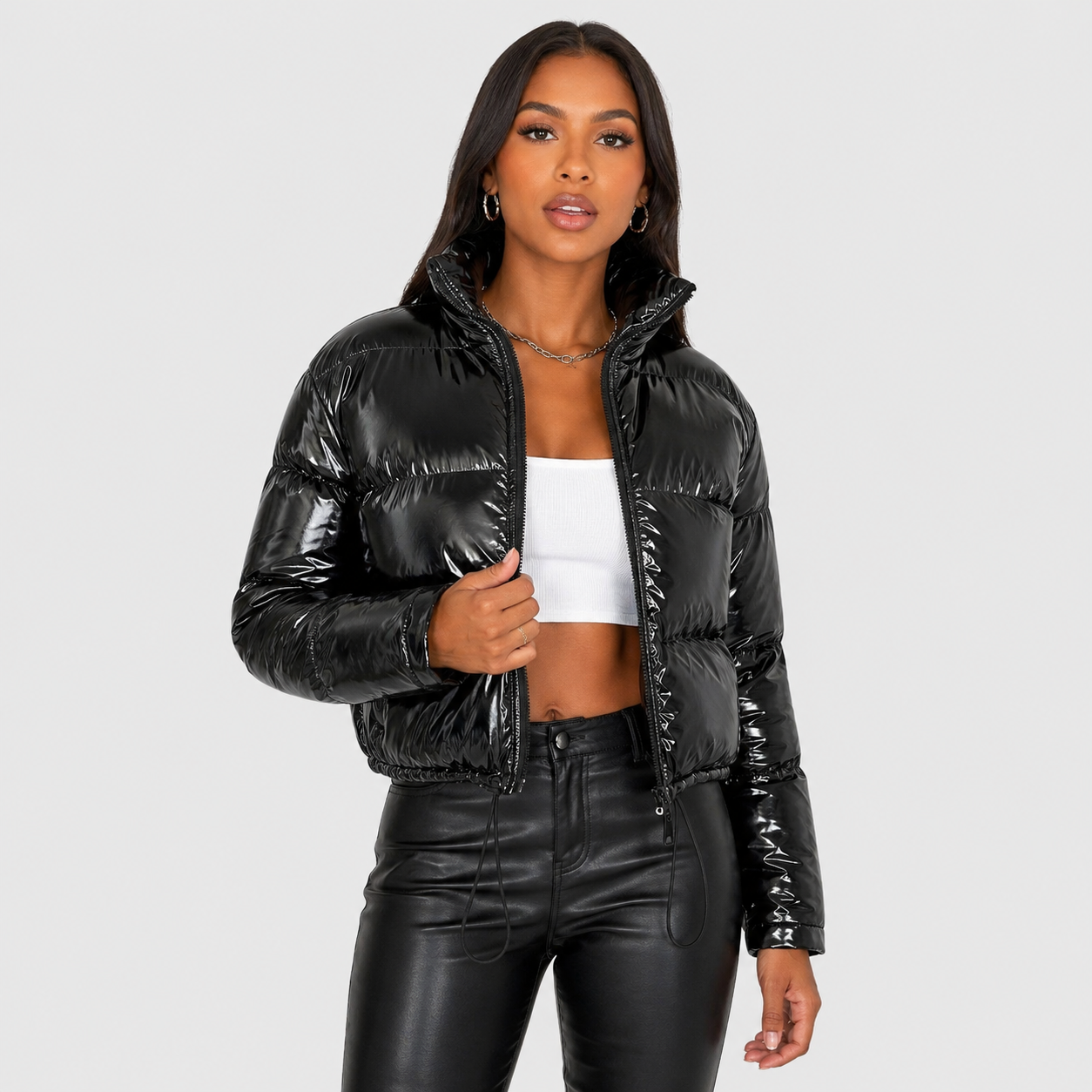 Montviro | Women's Winter Jacket – Thickened Full Zip Short Coat – Long Sleeve