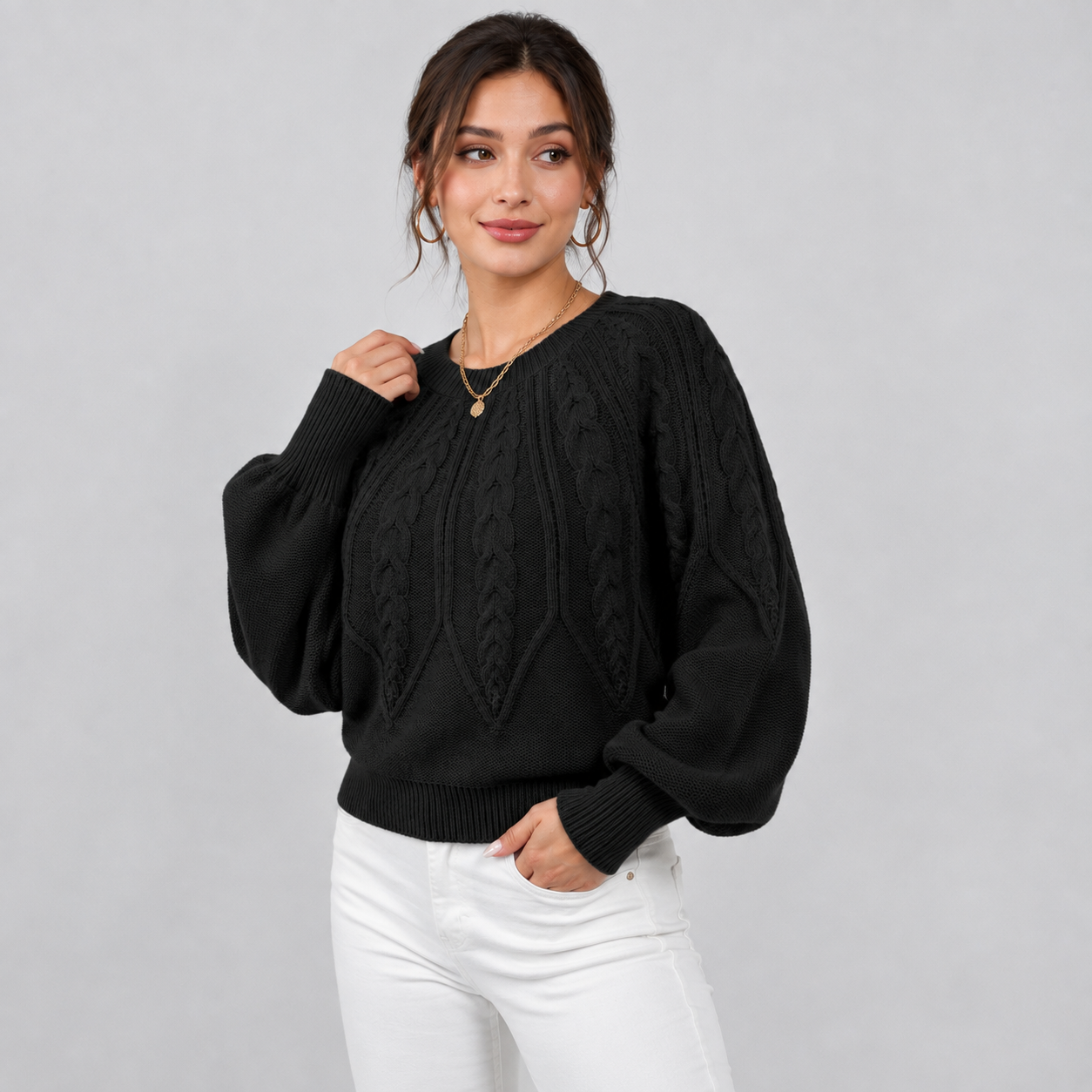 Montviro | Women's Plus Size Sweater – High Stretch Knit Fall Winter Pullover