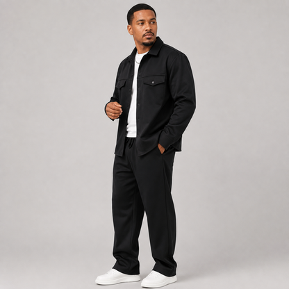 Montviro | Men's Knit Jacket & Pants Set, Regular Fit, Smart Casual