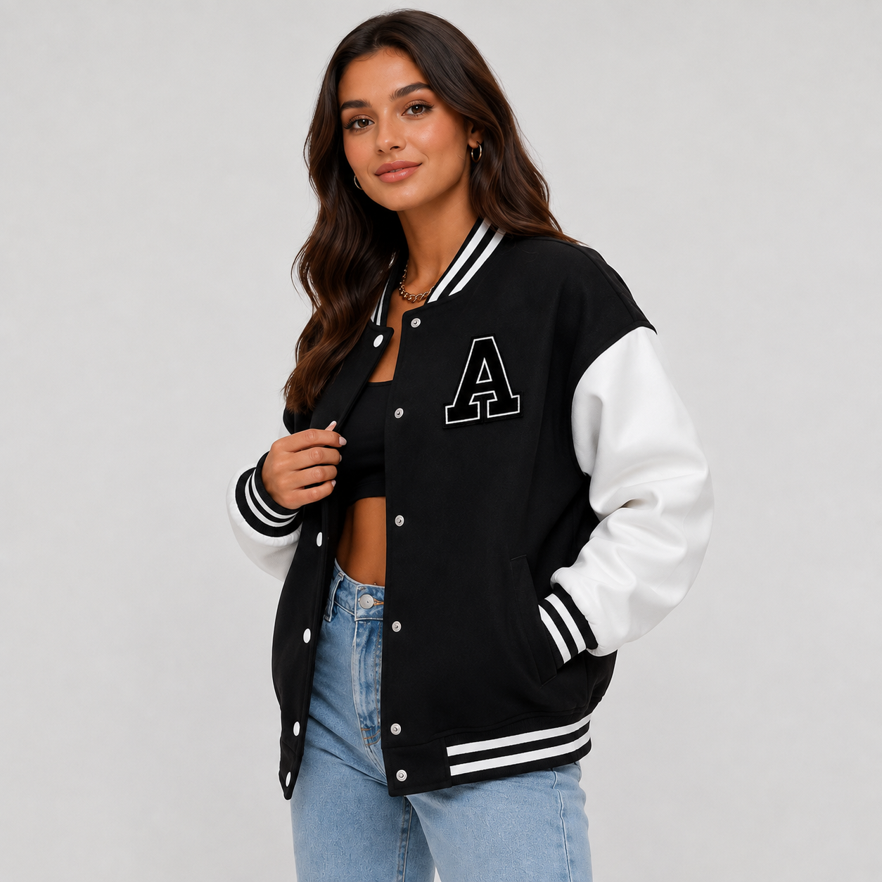 Montviro | Women's Varsity Jacket Long Sleeve Letter Graphic Fall Jacket