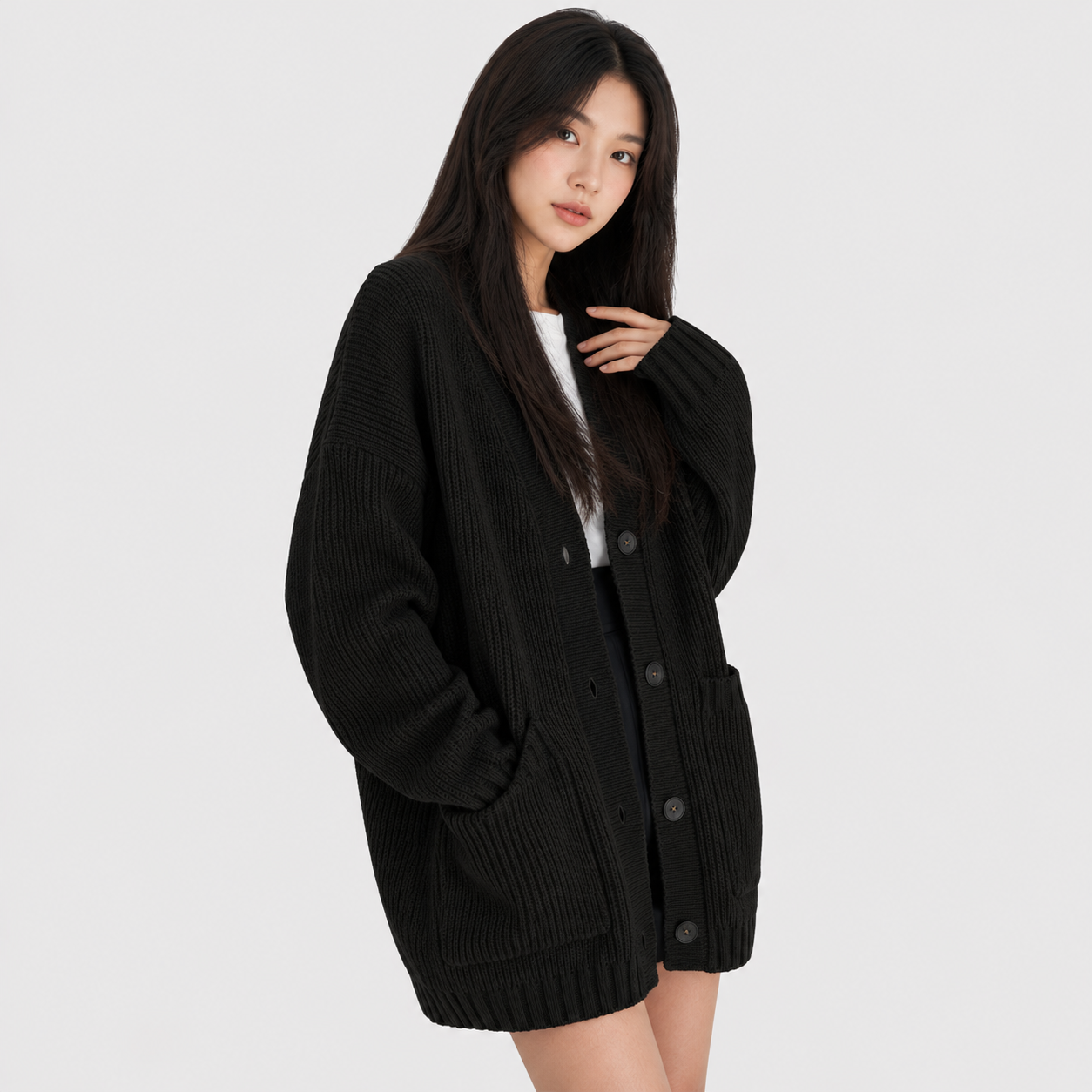 Montviro | Women’s Cardigan V-Neck Knit Single Button Classic Fit