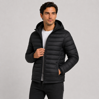 Montviro | Men's Quilted Hooded Jacket - Warm Winter Full Zip