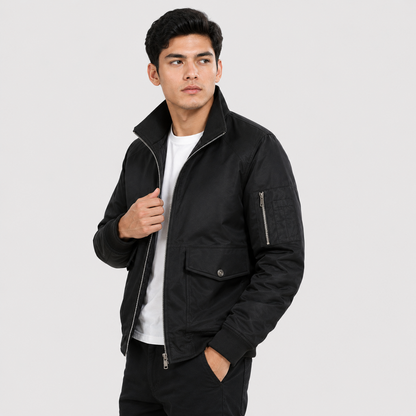 Montviro | Men's Bomber Jacket – Thickened Woven Fabric, Regular Fit