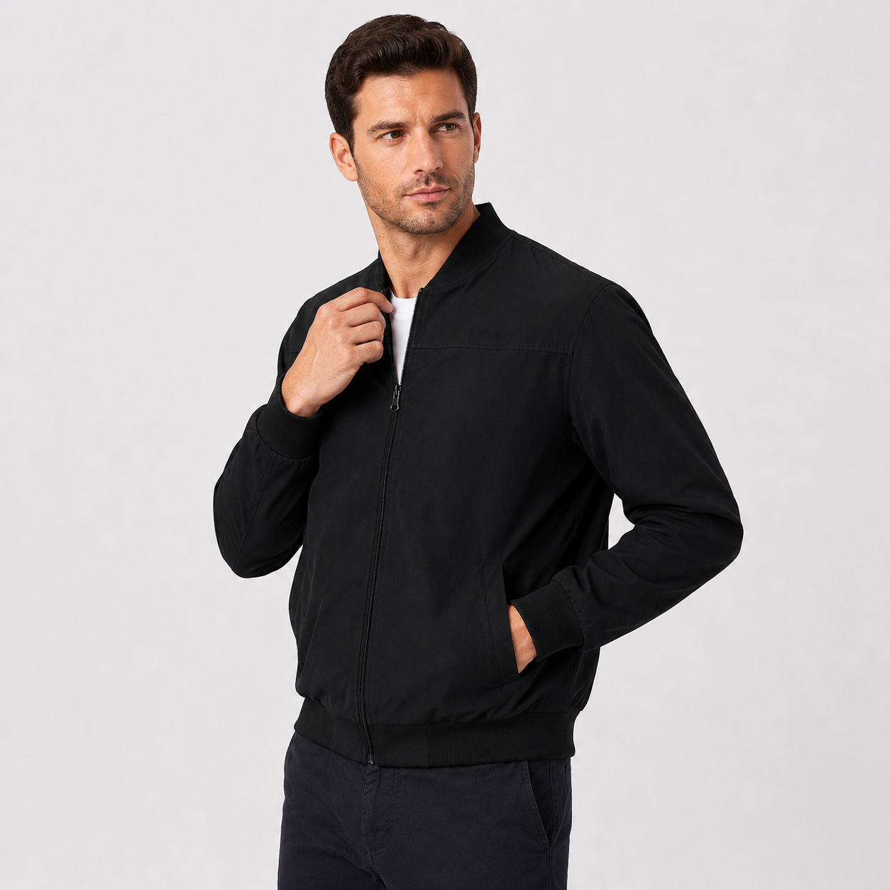 Montviro | Men's Jacket Stand Collar Regular Fit Zip-Up Casual
